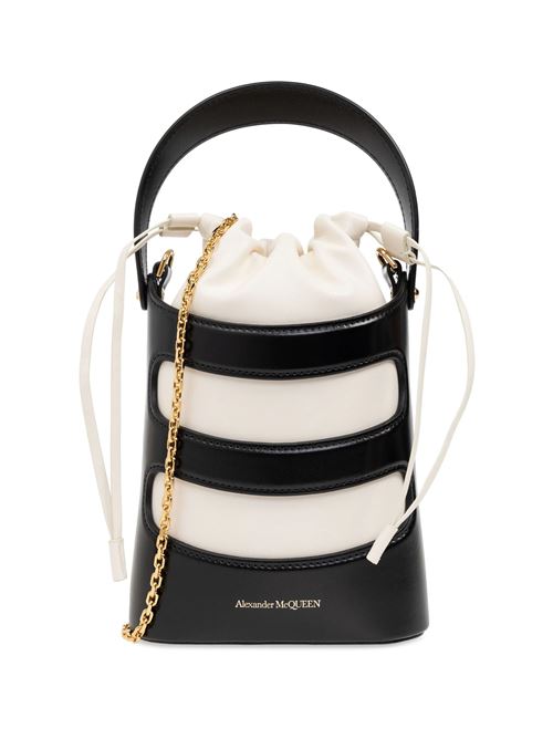 black/white calf leather brushed finish bucket ALEXANDER MCQUEEN | 7959001VPHG1090